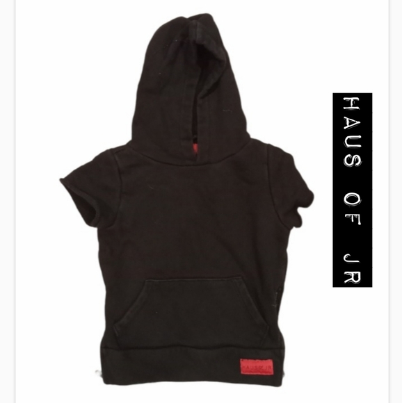 Haus of Jr Black Hoodie Vest - Picture 1 of 6